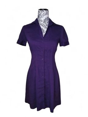 Theory Meili linen blend pintuck short sleeve dress size 2